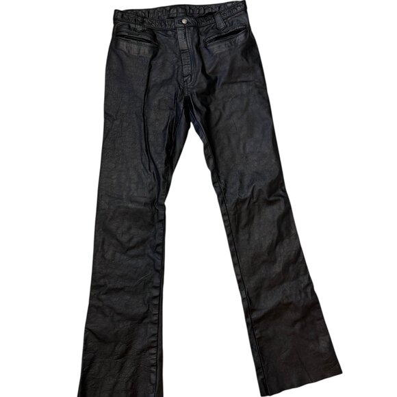 Vintage Roxstream Heavy Duty Genuine Leather Boot Cut Pants Women's size 289/10